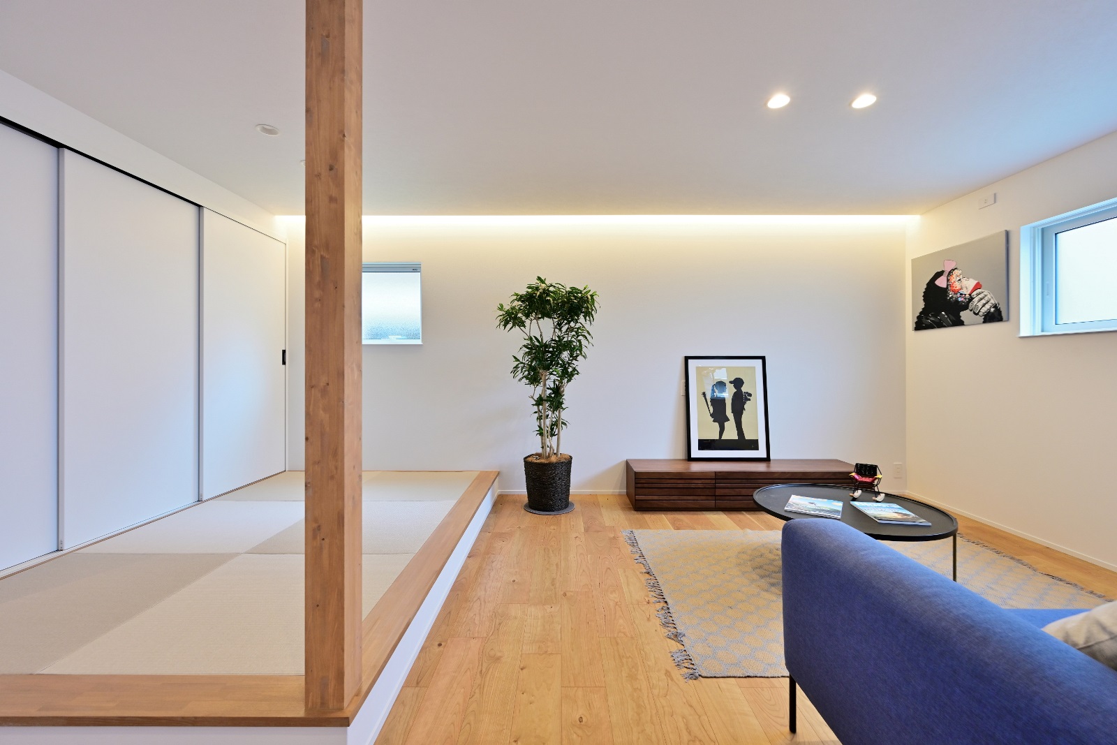 中庭と繋がる家